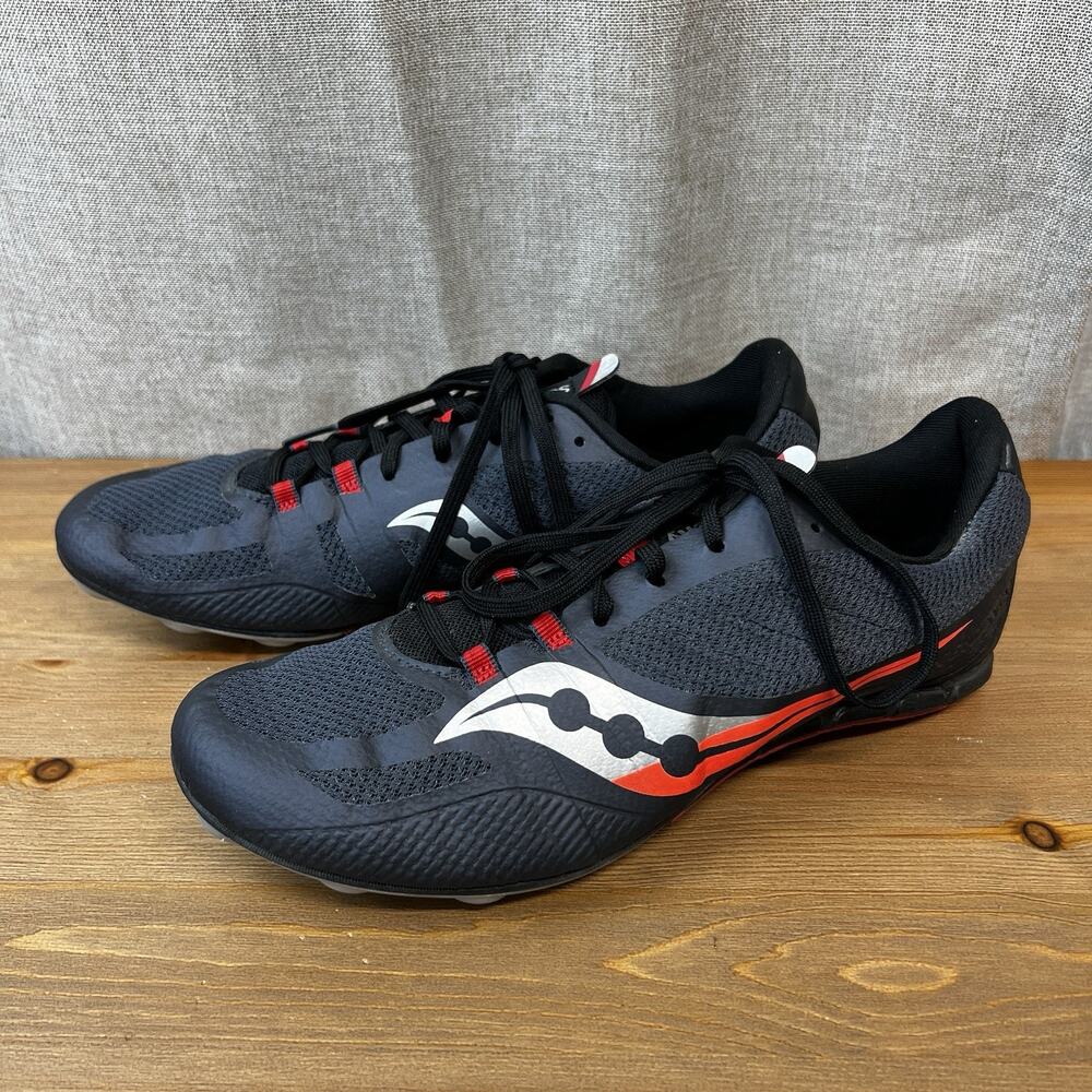 Saucony Men's Vendetta 3 Spike Racing Sneaker Shoes - Size US 8 Gray/Black